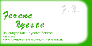 ferenc nyeste business card